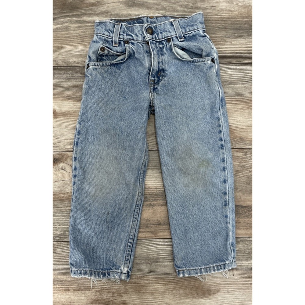 Levi's 550 VTG 90s Kids Toddler Jeans Size 4 Orange Tab Relaxed Fit Blue Denim